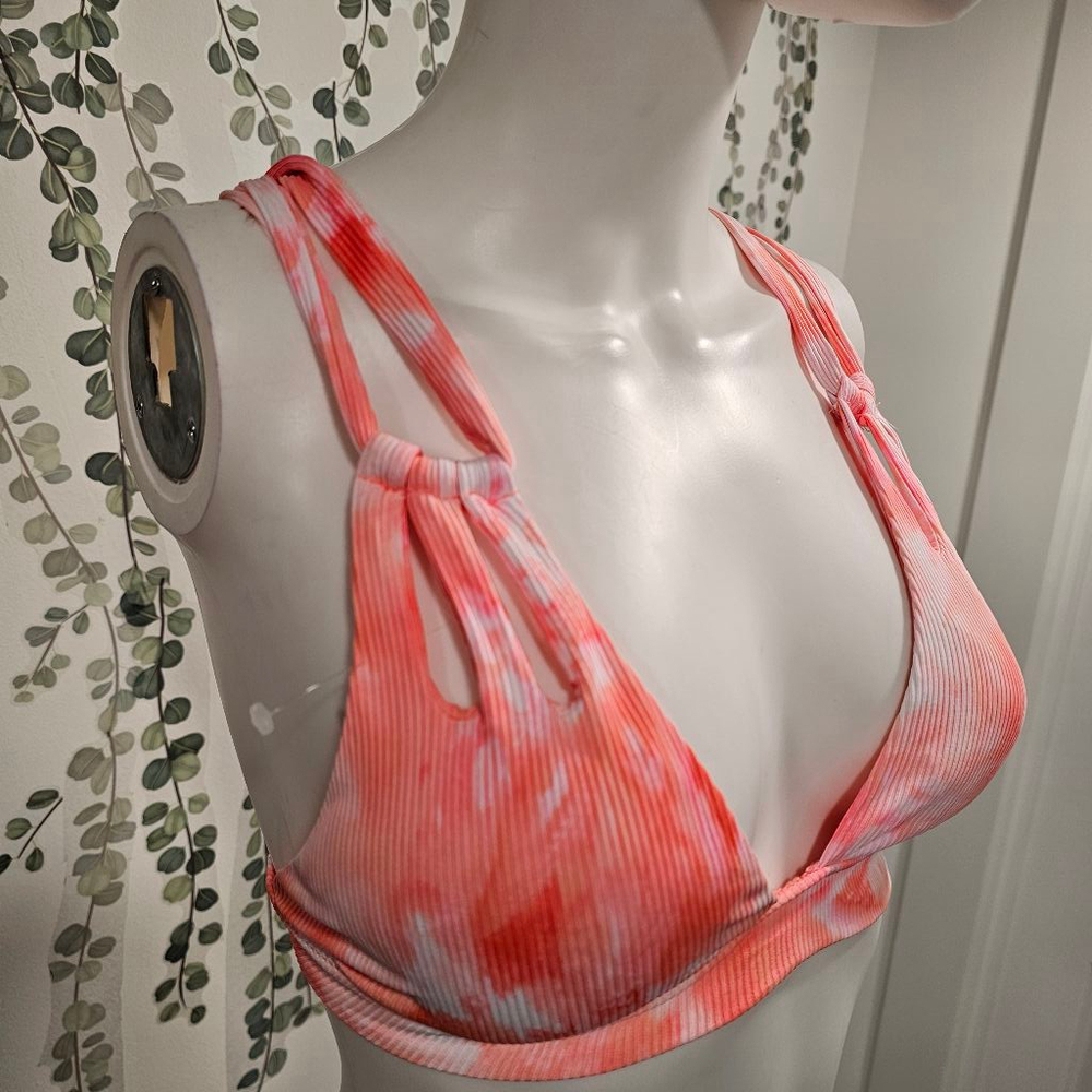 NWOT BECCA by Rebecca Virtue Womens Tie-Dye Ribbed Swim Top Sz M - Picture 4 of 6